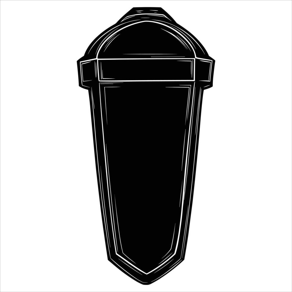 A black silhouette coffin on a white background vector