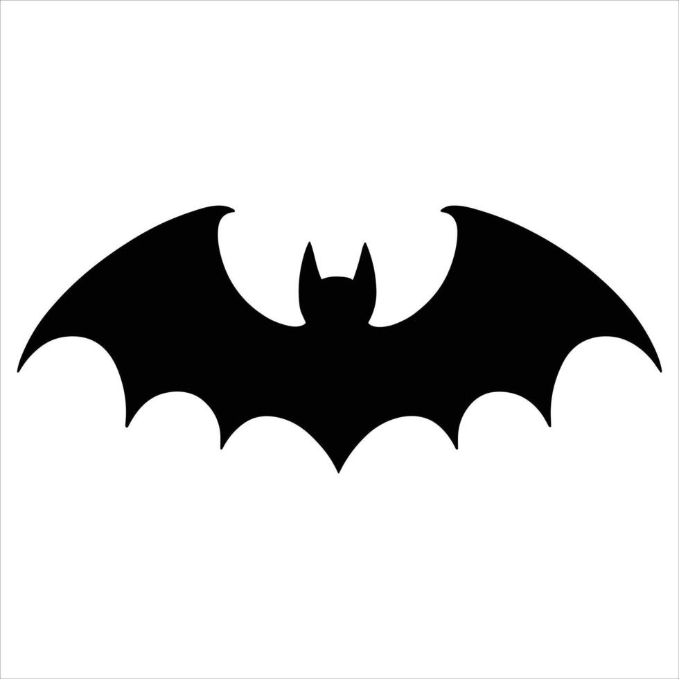 A black silhouette bat on a white background vector