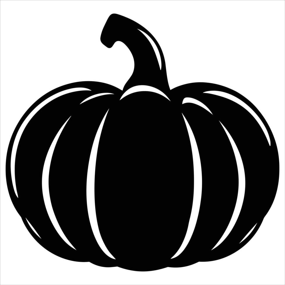 A black silhouette pumpkin on a white background vector