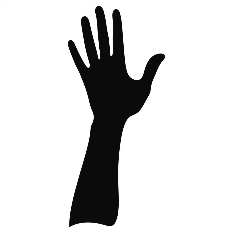 A black silhouette Helping Hand on a white background vector