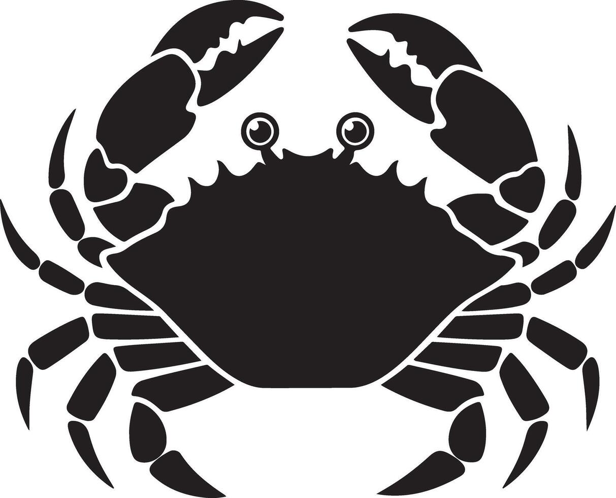Smooth and Simple Crab Silhouette Art for Graphic Designers vector