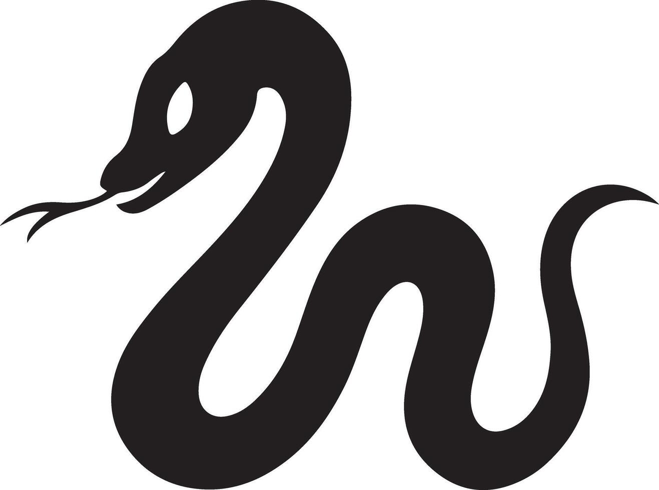 Simple Snake Silhouette Art with Seamless Elements for Graphic Designers vector