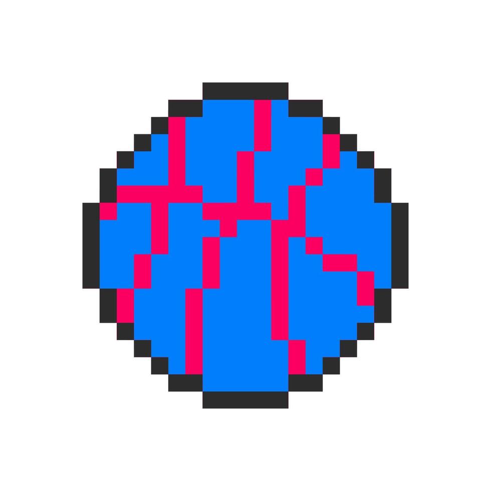 blue basketball sport pixel art vector