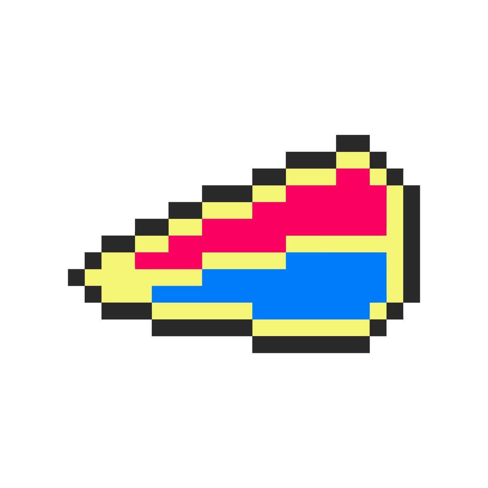 supporter flag colorful pixel art vector
