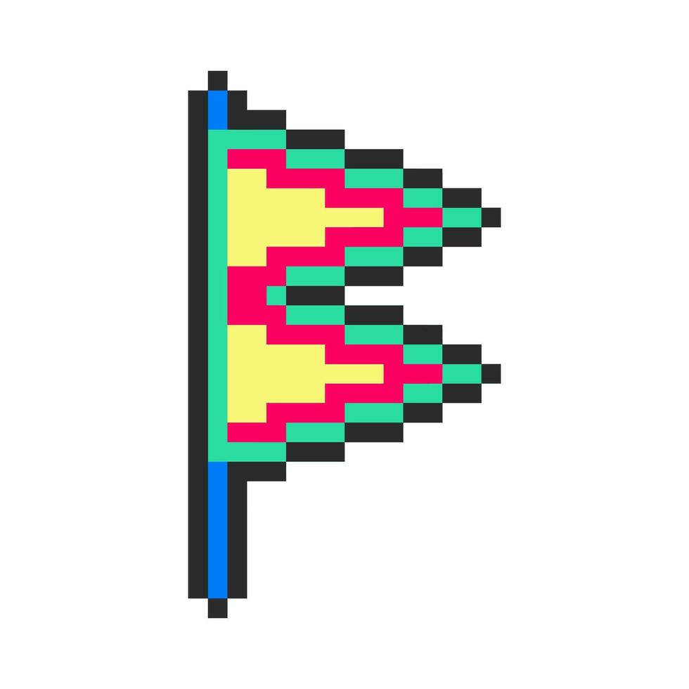supporter flag colorful pixel art vector