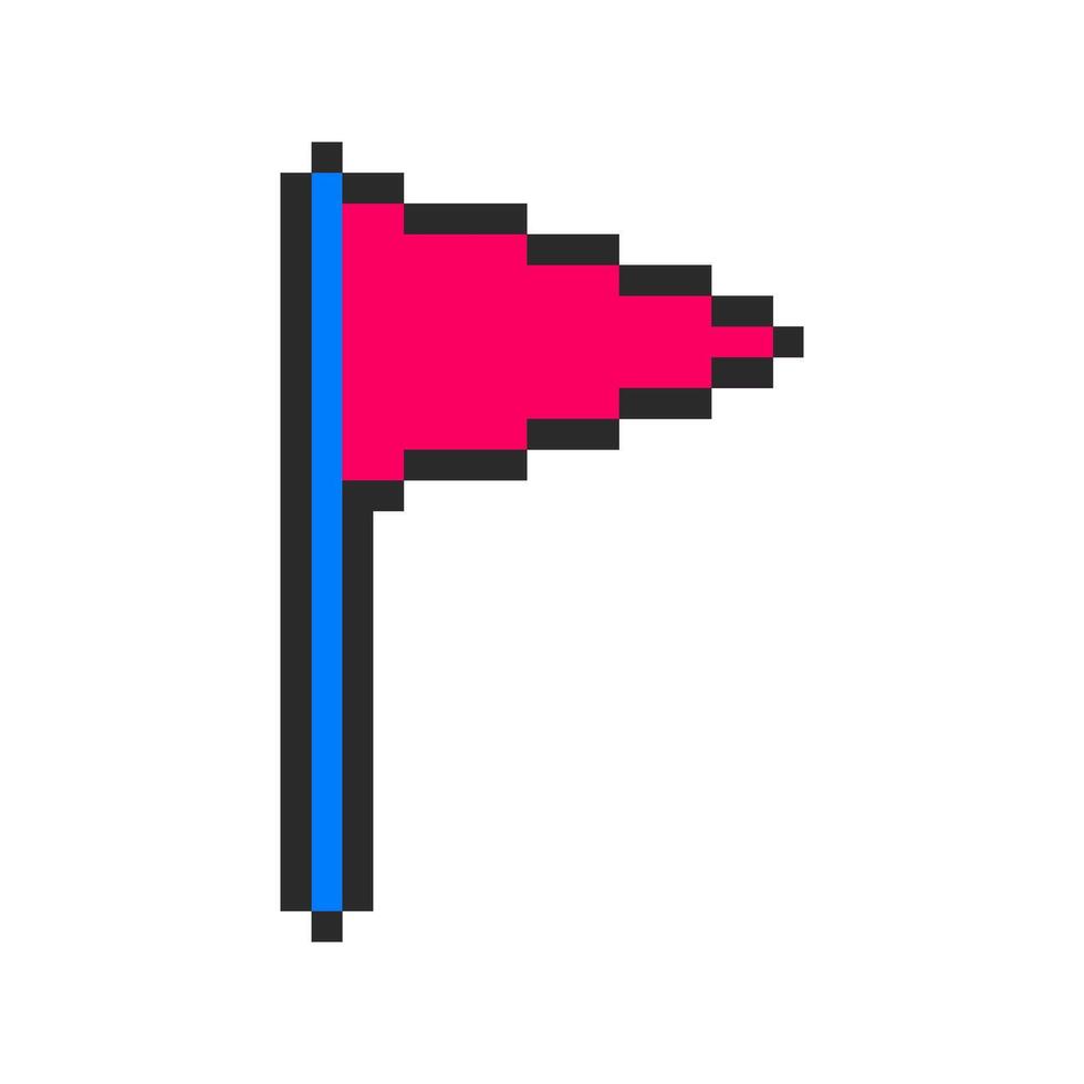 supporter flag colorful pixel art vector
