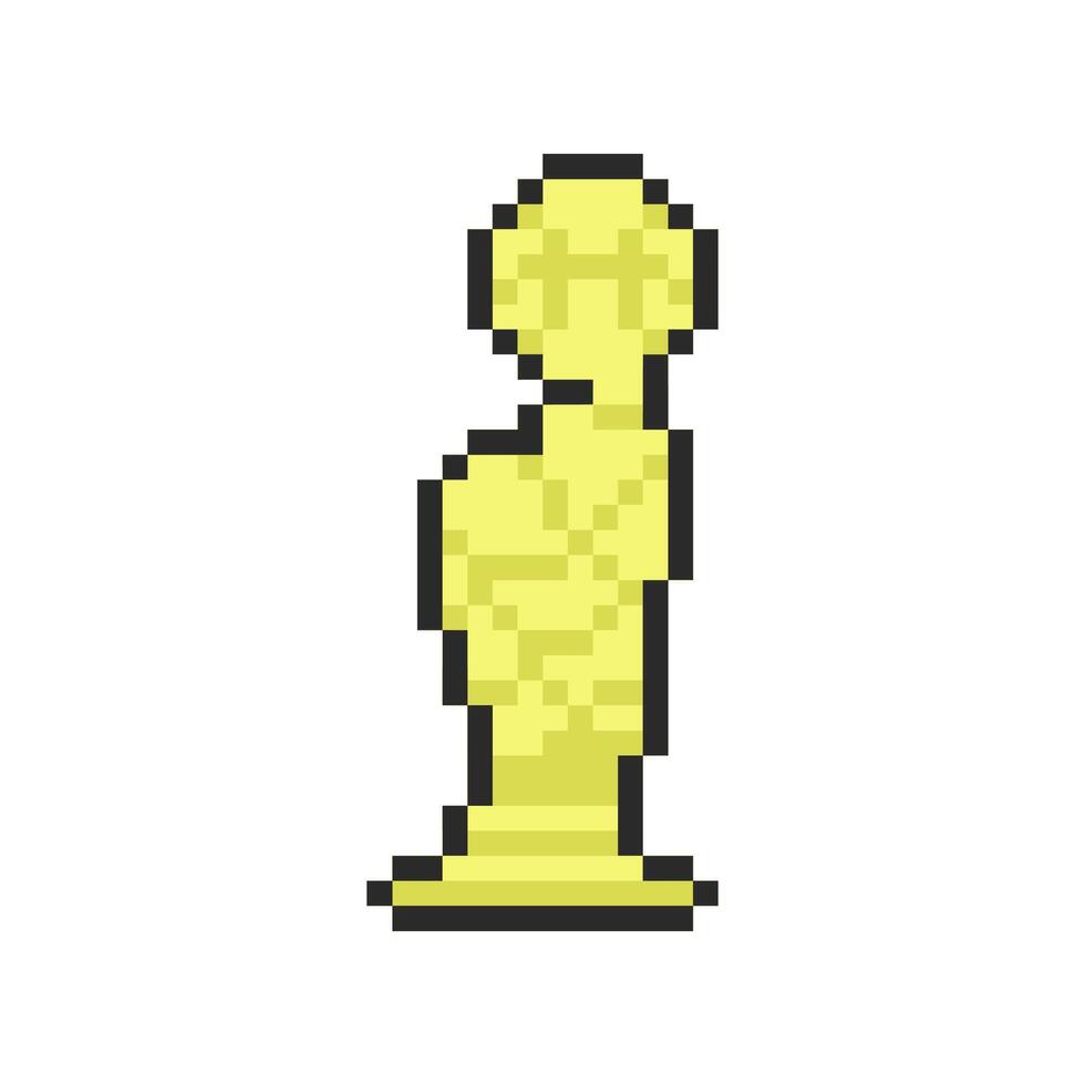 golden tournament basketball cup pixel art vector