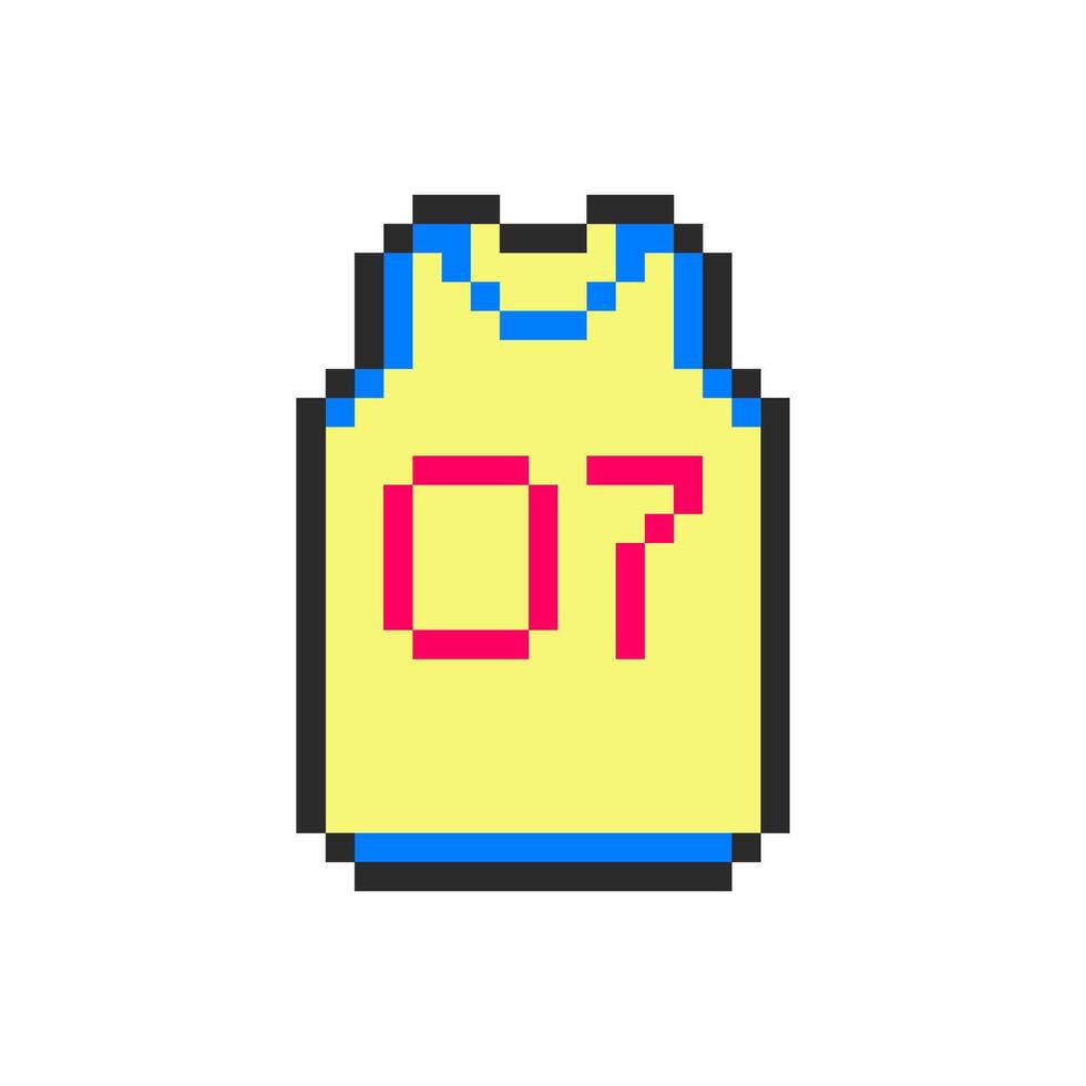 jersey number seven pixel art vector