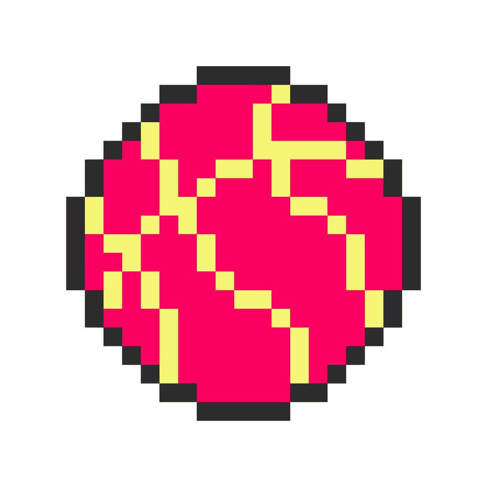 round basketball sport pixel art vector