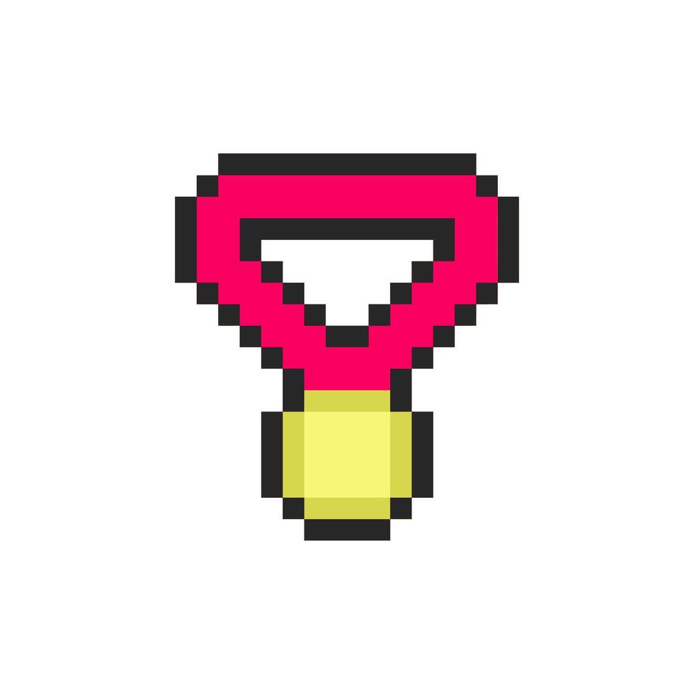 red golden medallion winner pixel art vector