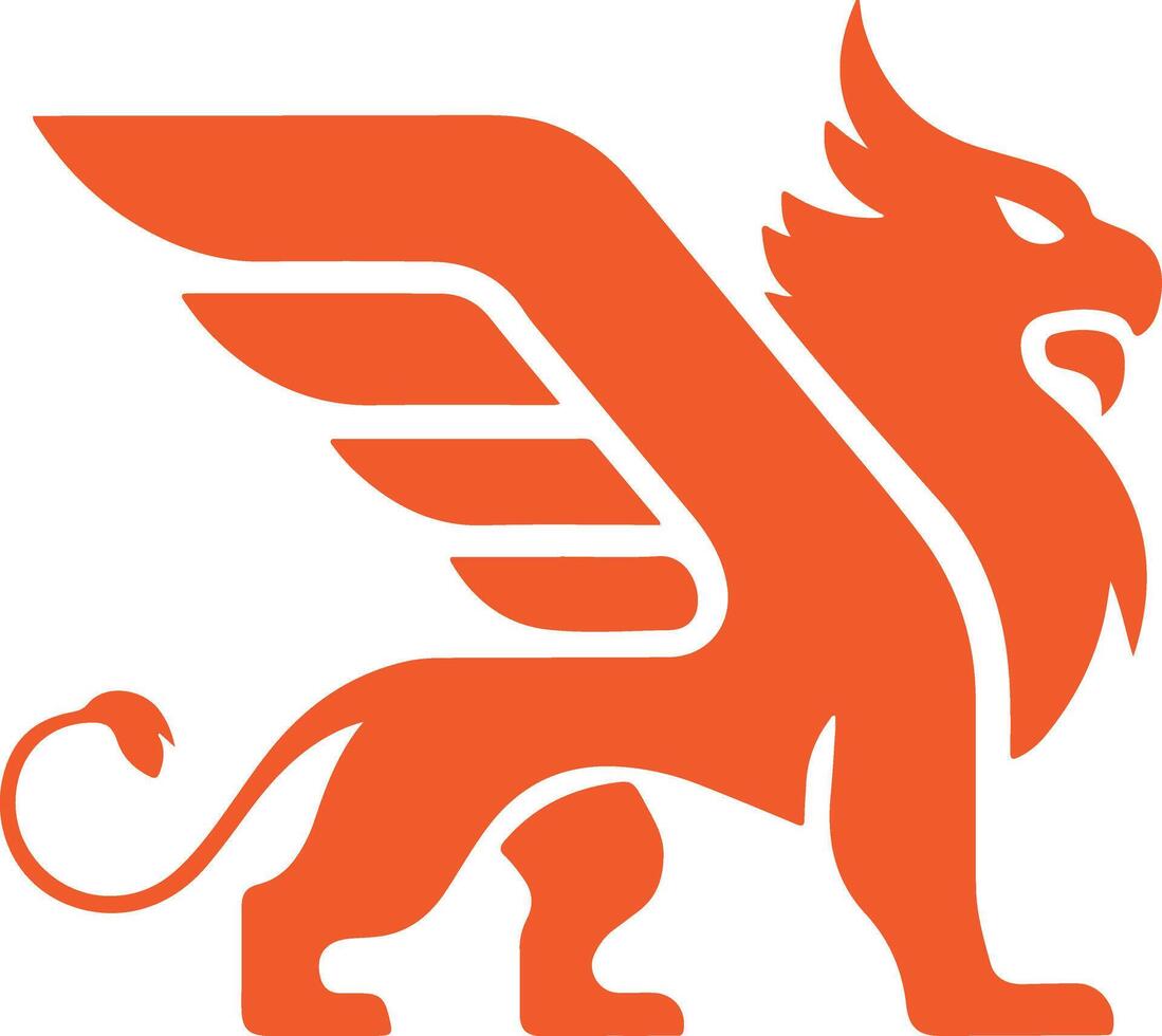 The body of a lion and the wings art illustration vector