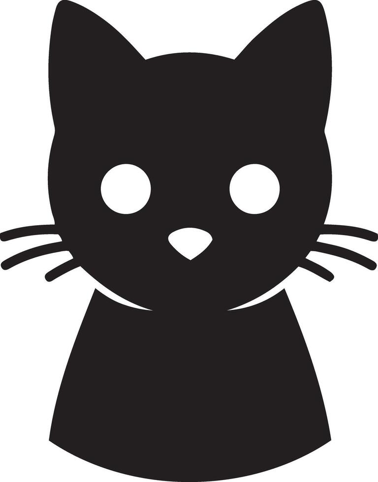 Silhouette illustration of cat face. vector