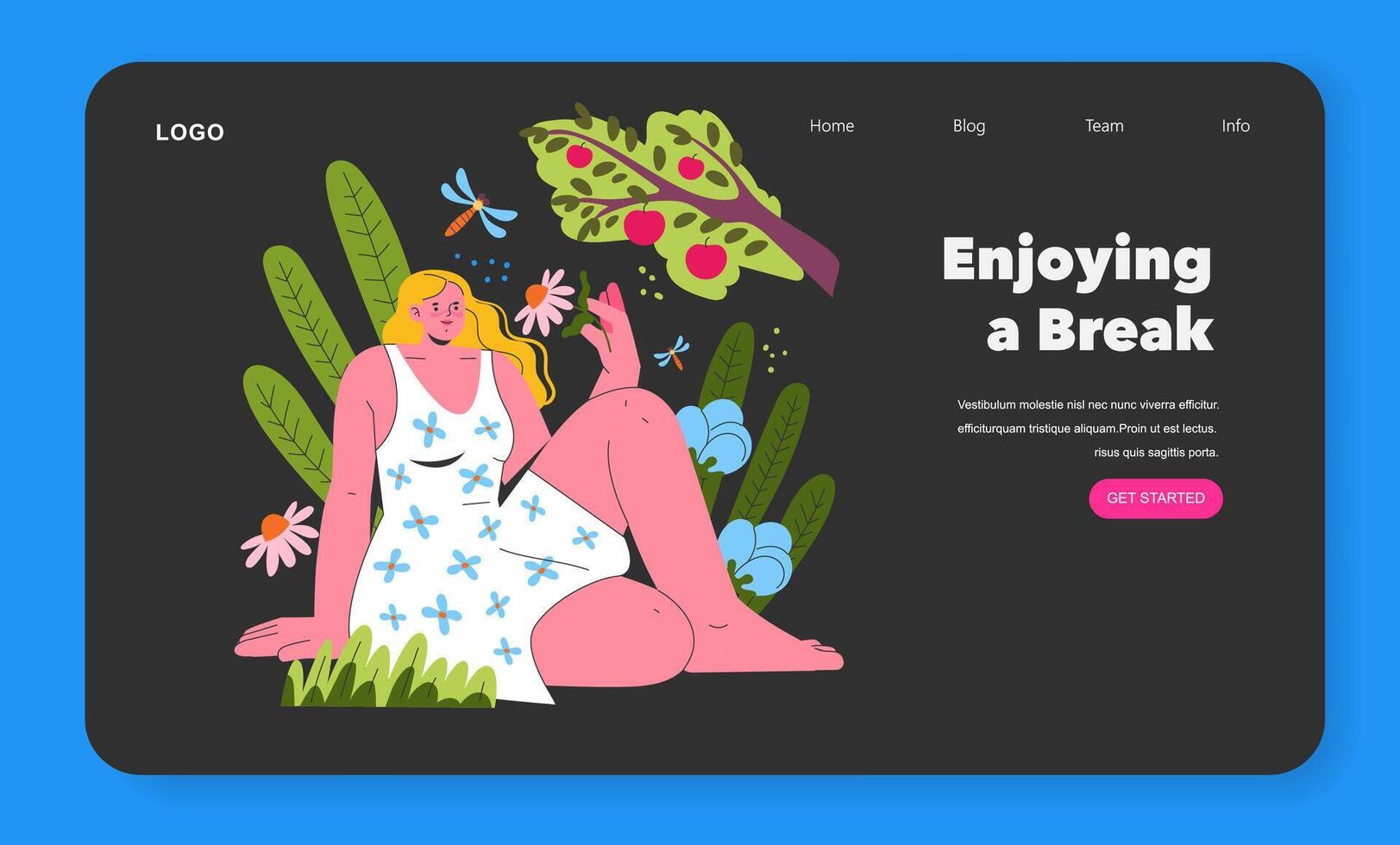 Garden Girl. Flat Illustration vector