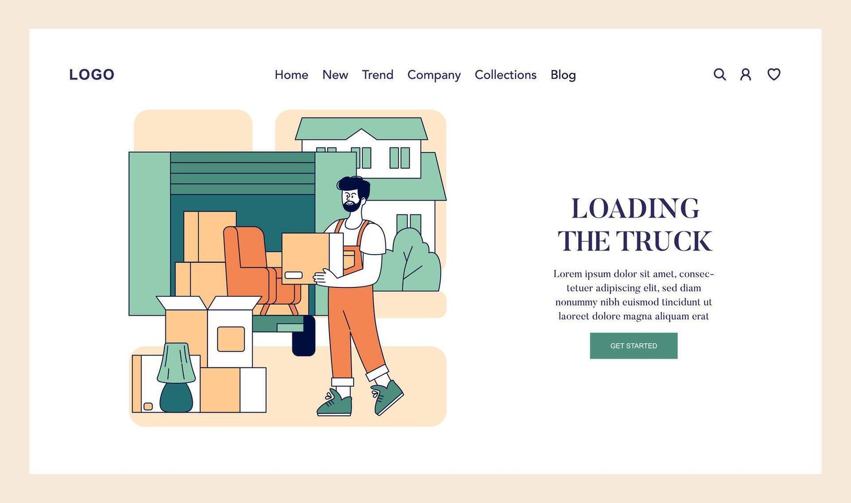 Moving Out. Flat Illustration vector