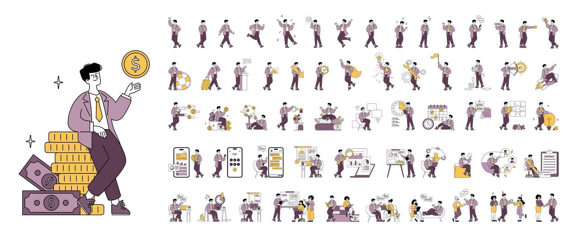 Business Man. Flat Illustration vector