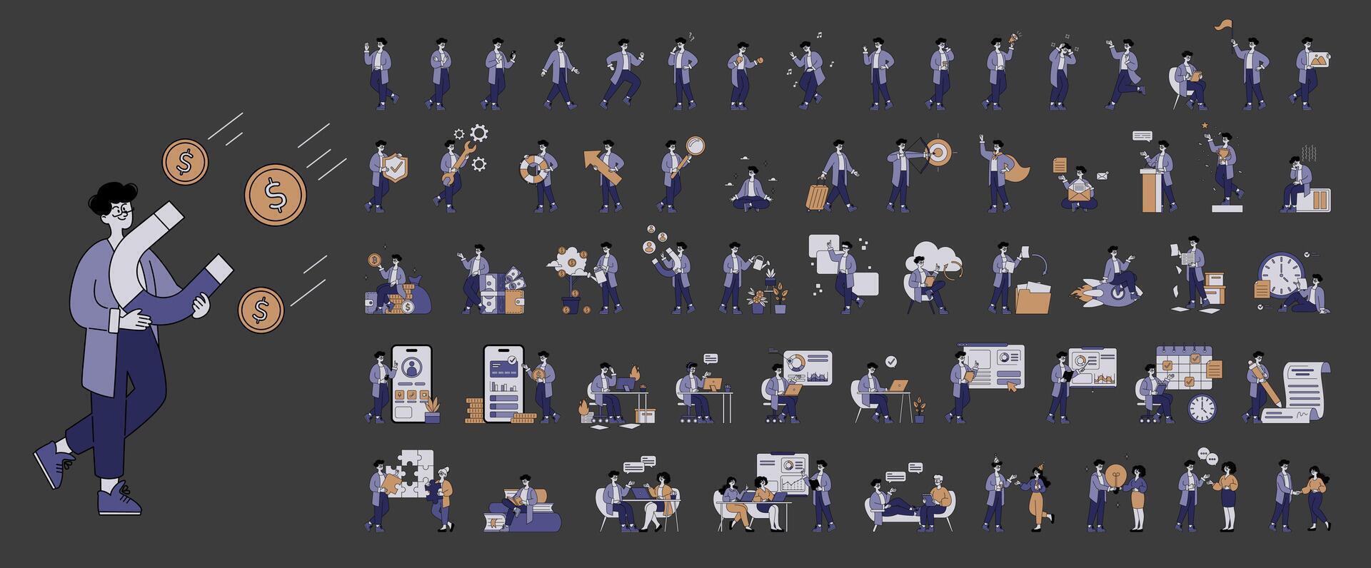 Business Man. Flat Illustration vector
