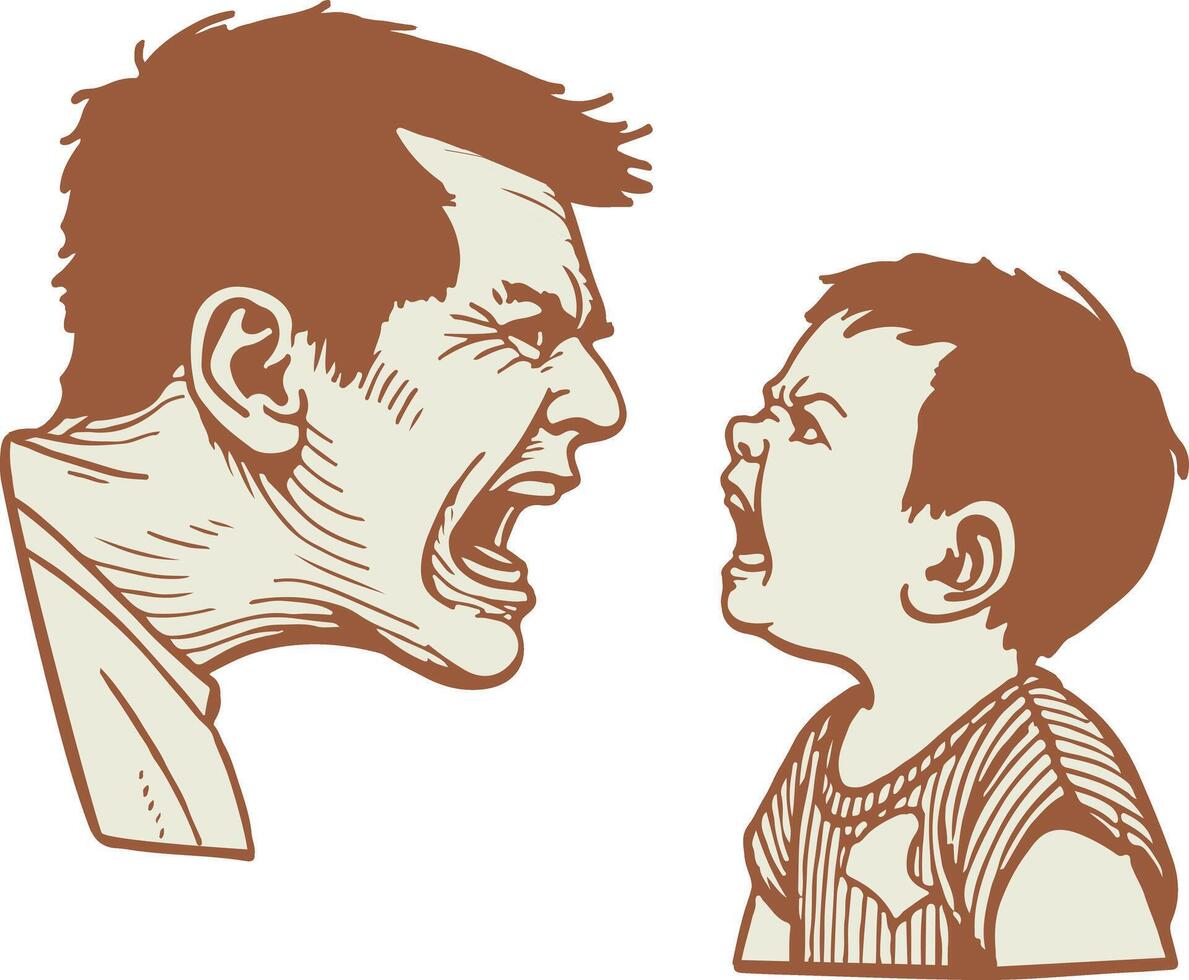 Father and son arguing vector