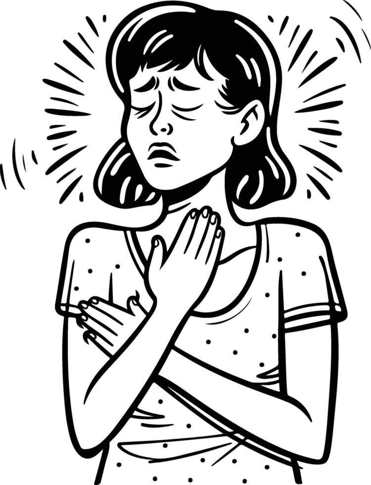 Girl with sore throat vector