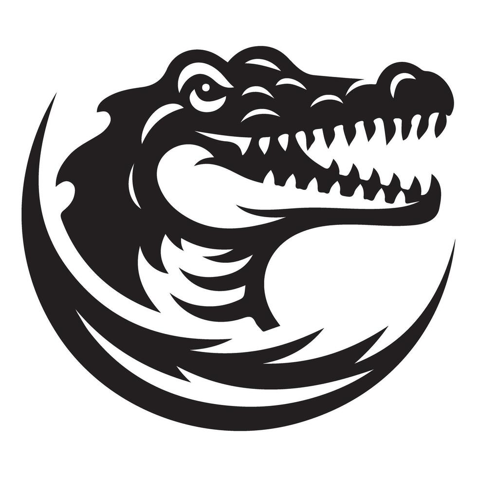 crocodile hade silhouette vector