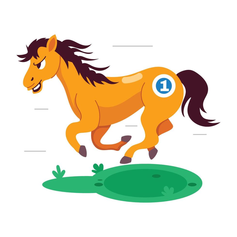 Basic Horse winner sticker in flat style vector