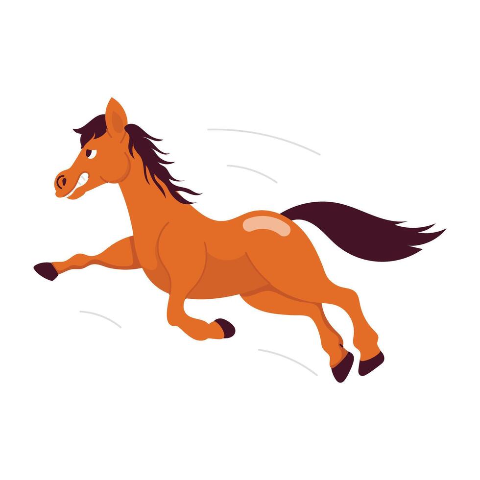 Horse race sticker designed in flat style vector