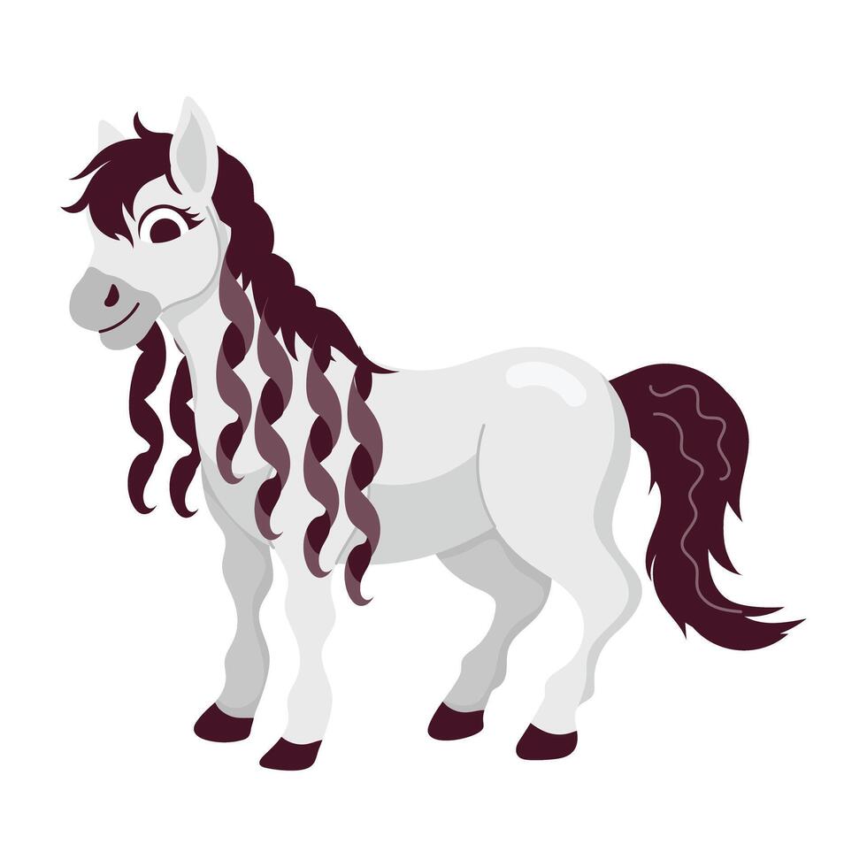A comic style sticker of filly vector