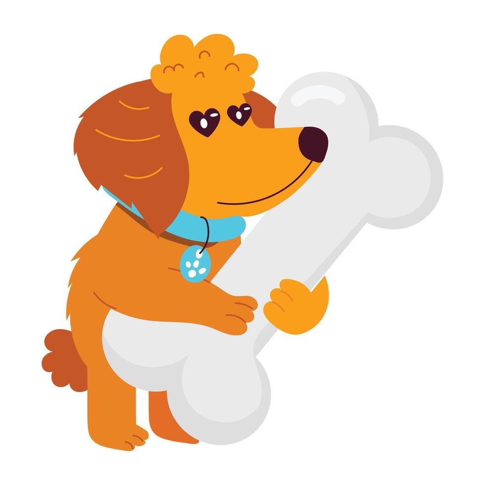 Basic Comic style mascot of dog bone vector