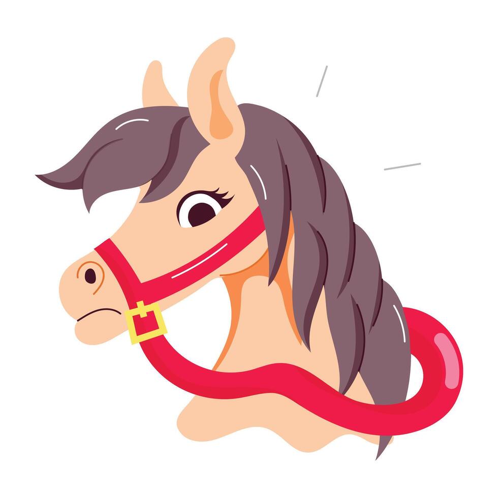 Cartoon style mascot of horse bridle vector