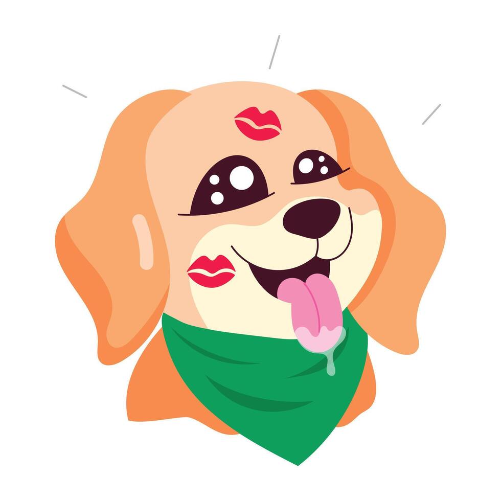 Basic RGBA flat style sticker of puppy face vector