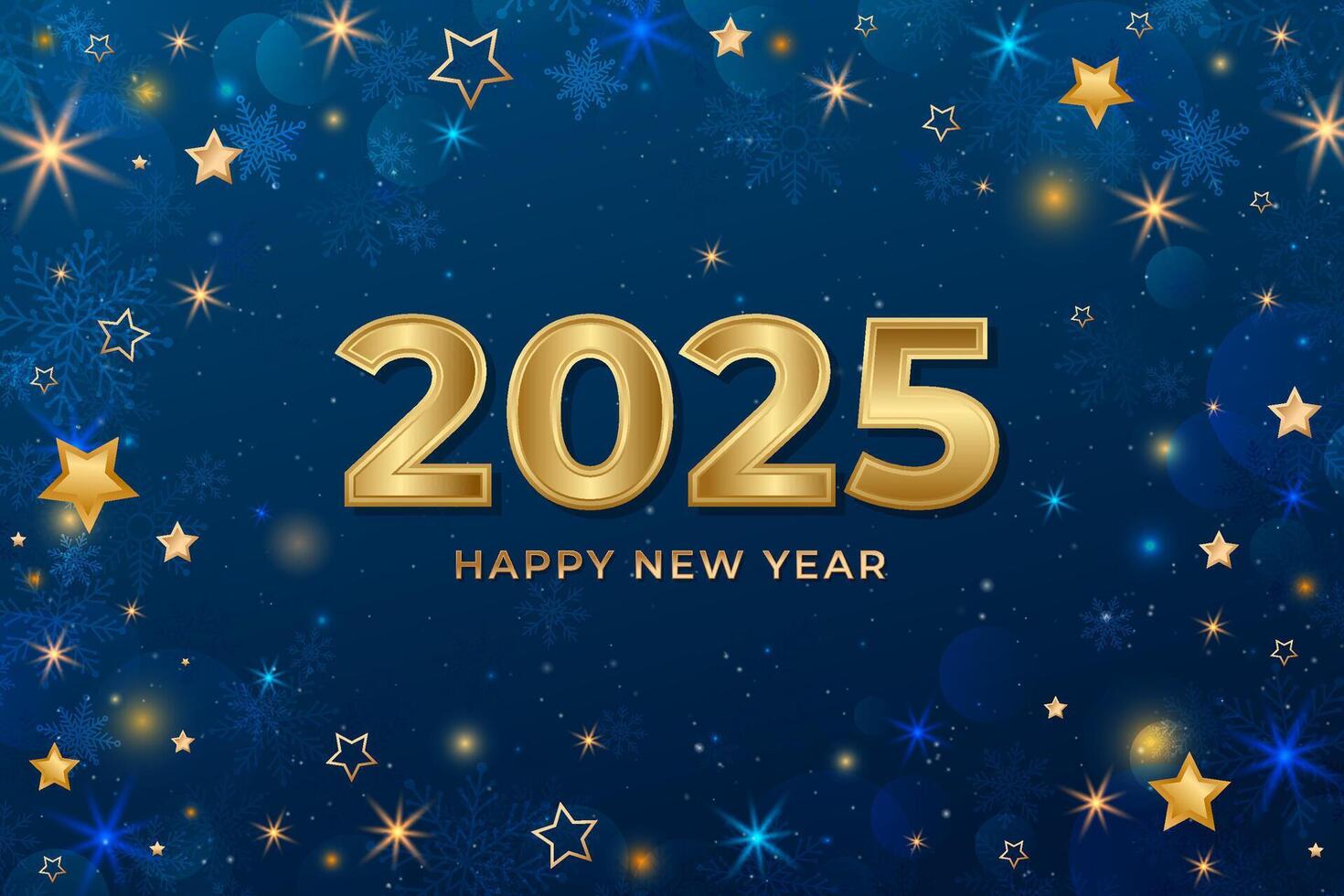 Happy New Year 2025 blue background vector