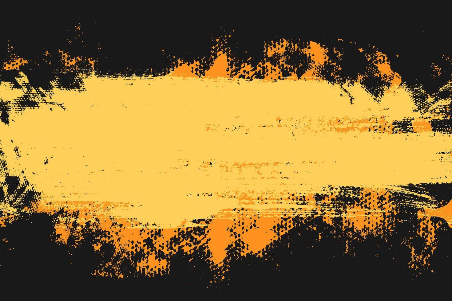 Grunge yellow and orange banner on black background with place for text. Sports grungy backdrop vector