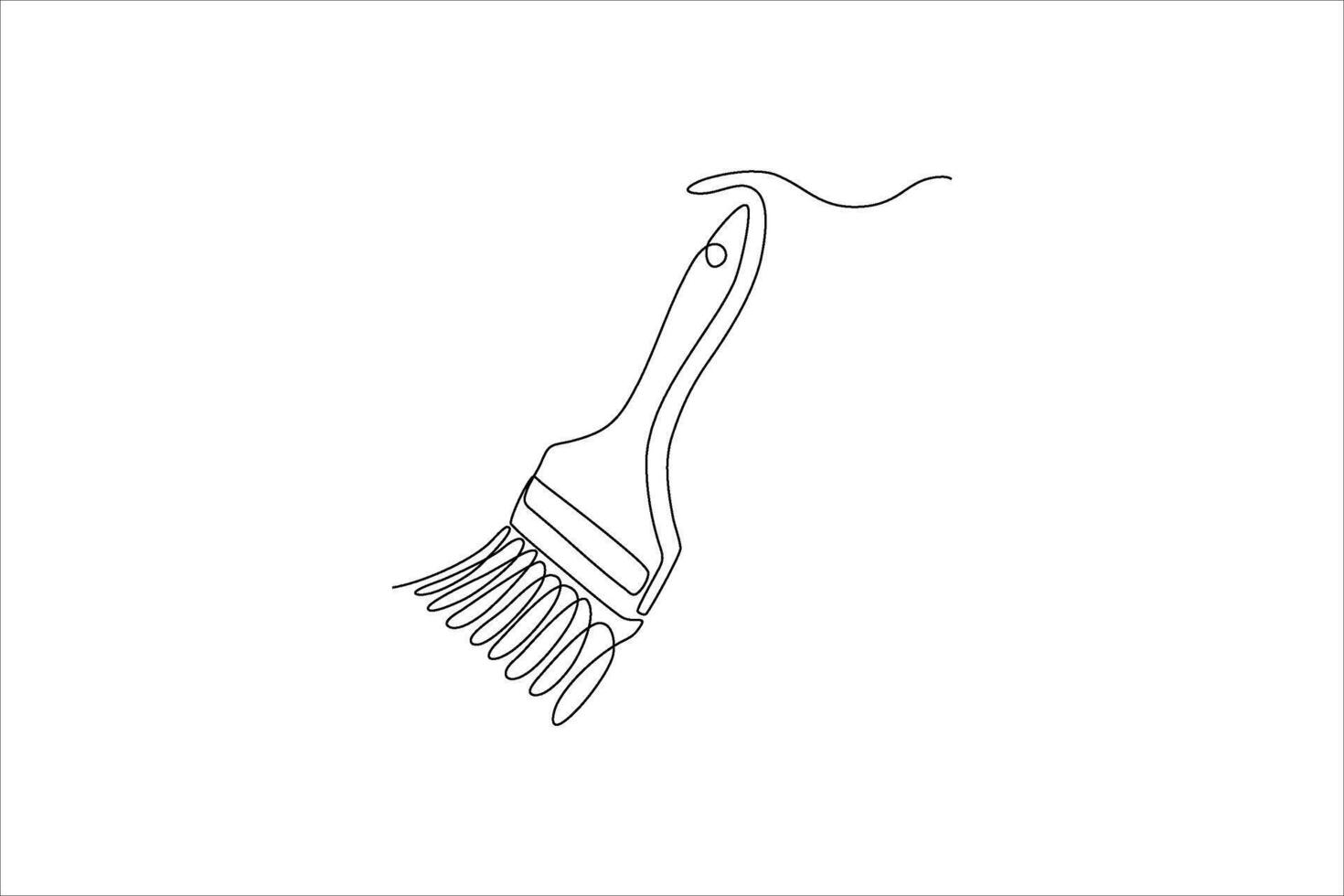 continuous line illustration design of a brush vector