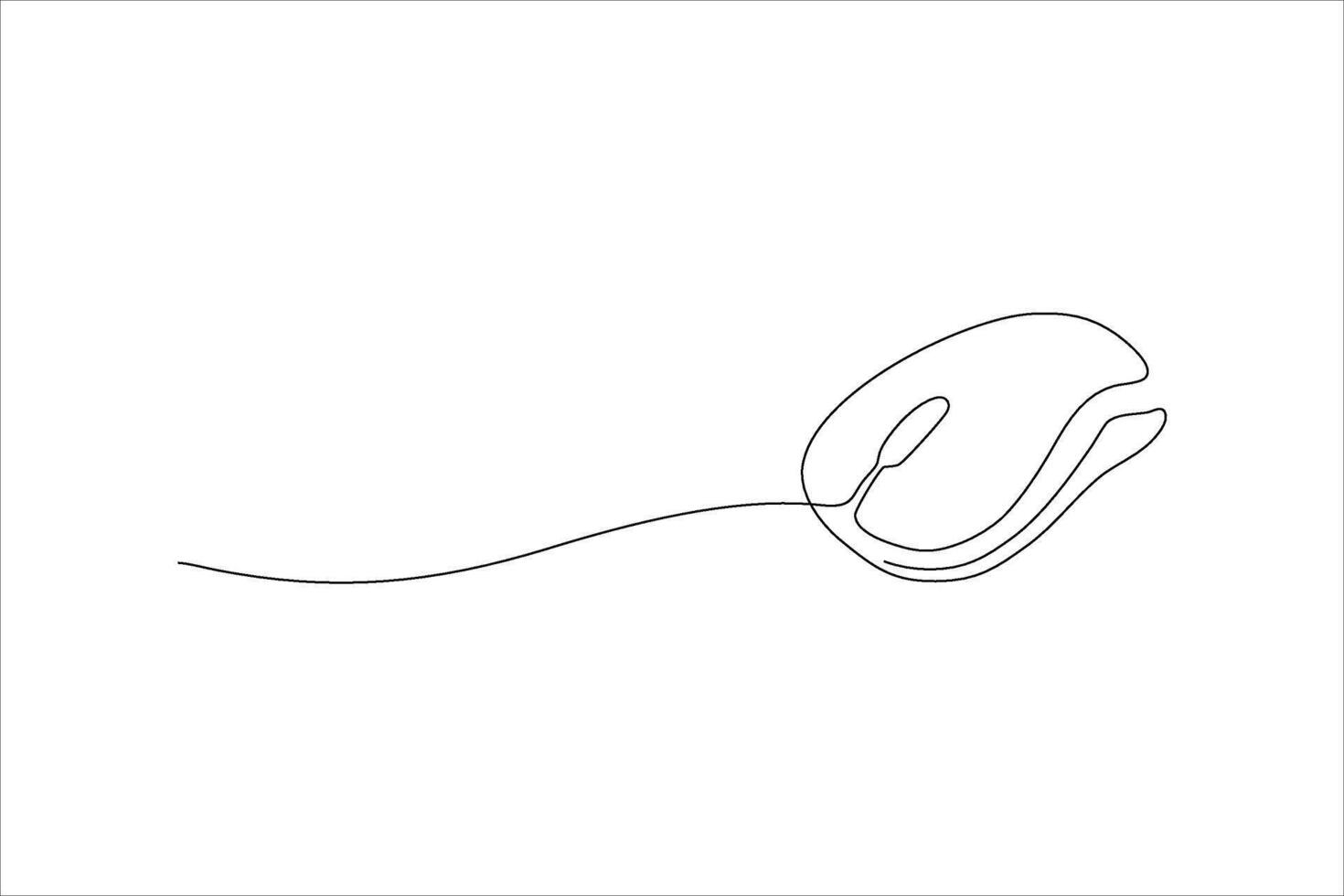 computer mouse continuous line illustration design vector