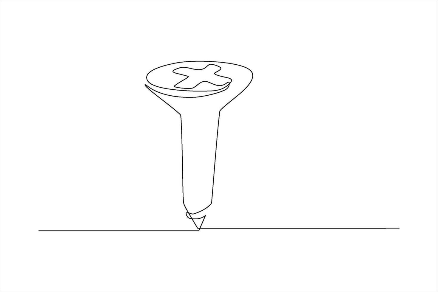 screw continuous line illustration design vector