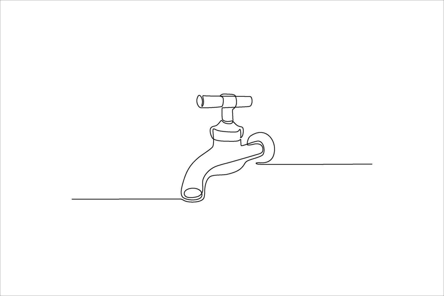 continuous line illustration design of water tap vector
