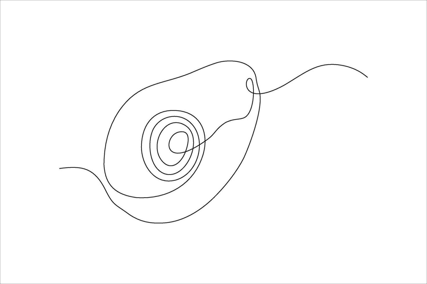 avocado fruit continuous line illustration design vector