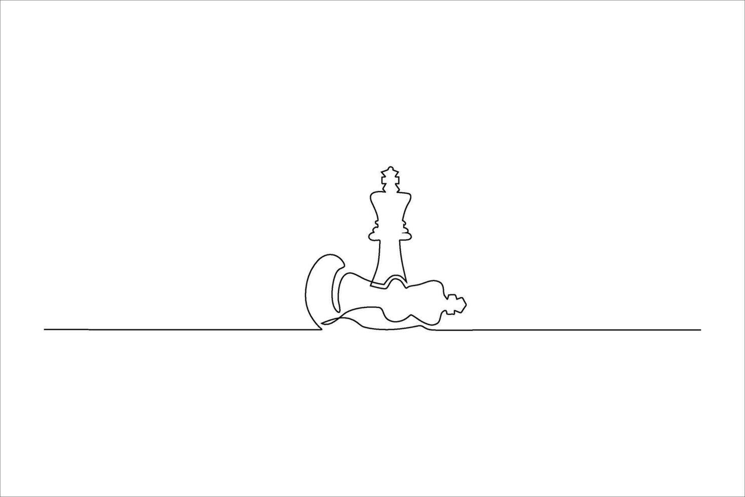 chess piece continuous line illustration design vector