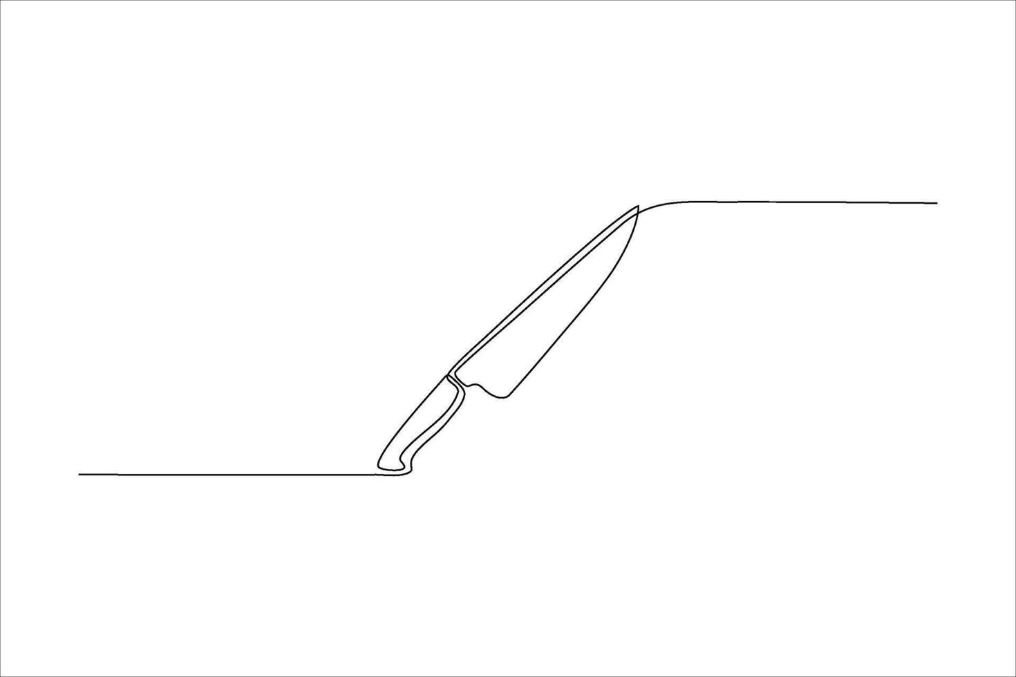 Knife continuous line illustration design vector