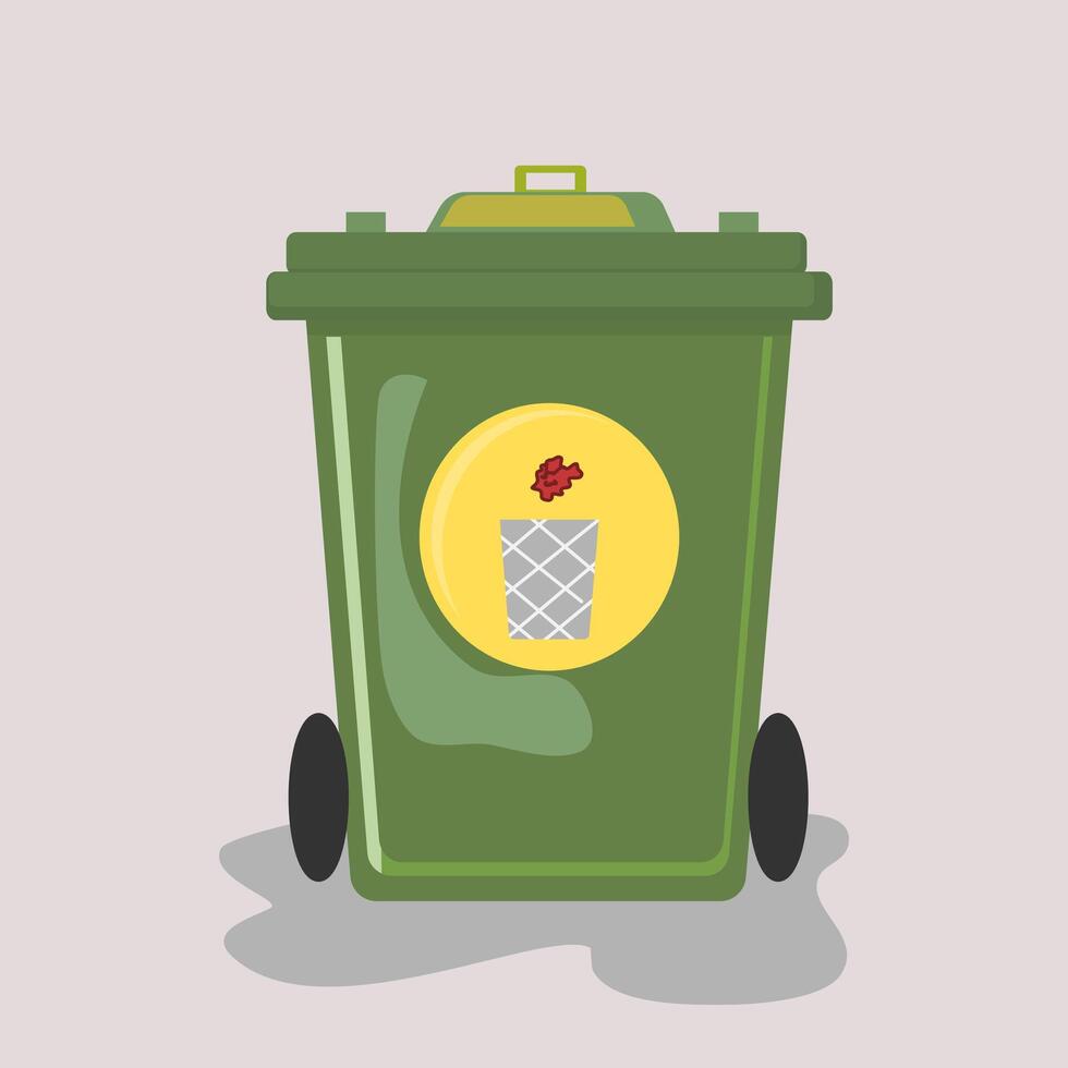 a green trash can vector