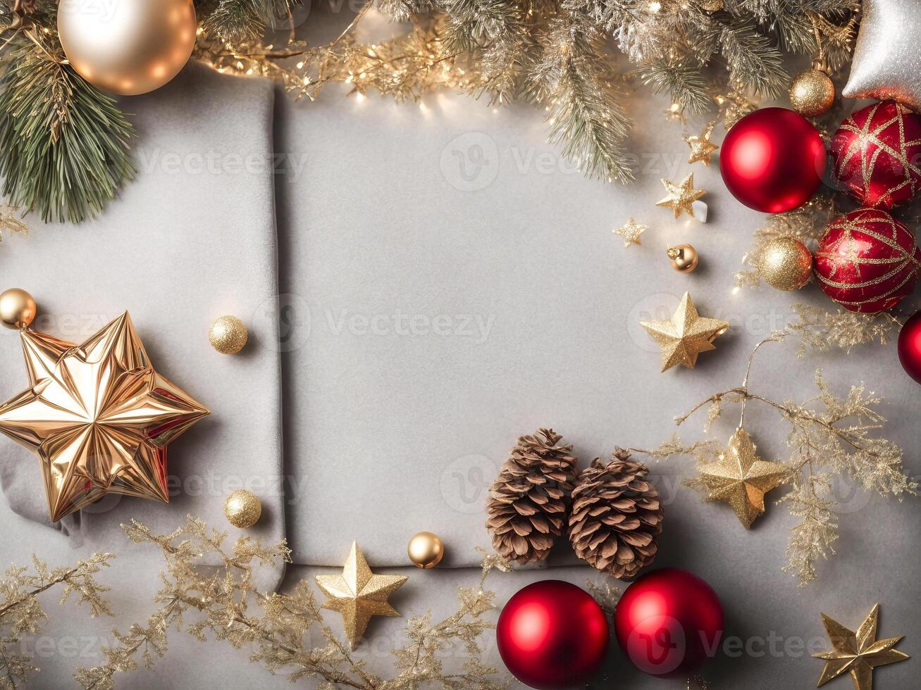 Cozy Christmas scene with candles and festive decorations photo