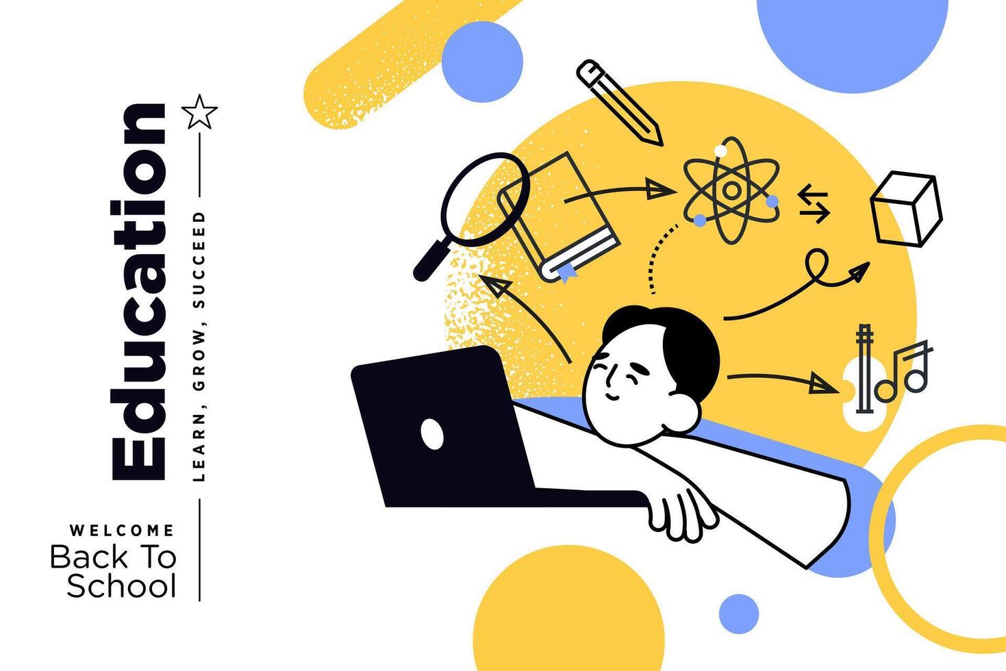 Distance ducation banner vector