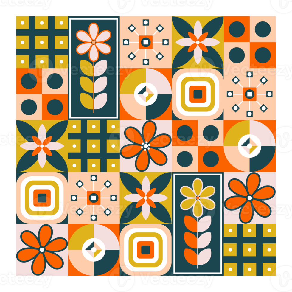 Colorful Scandi Style Seamless Patterned Tile png