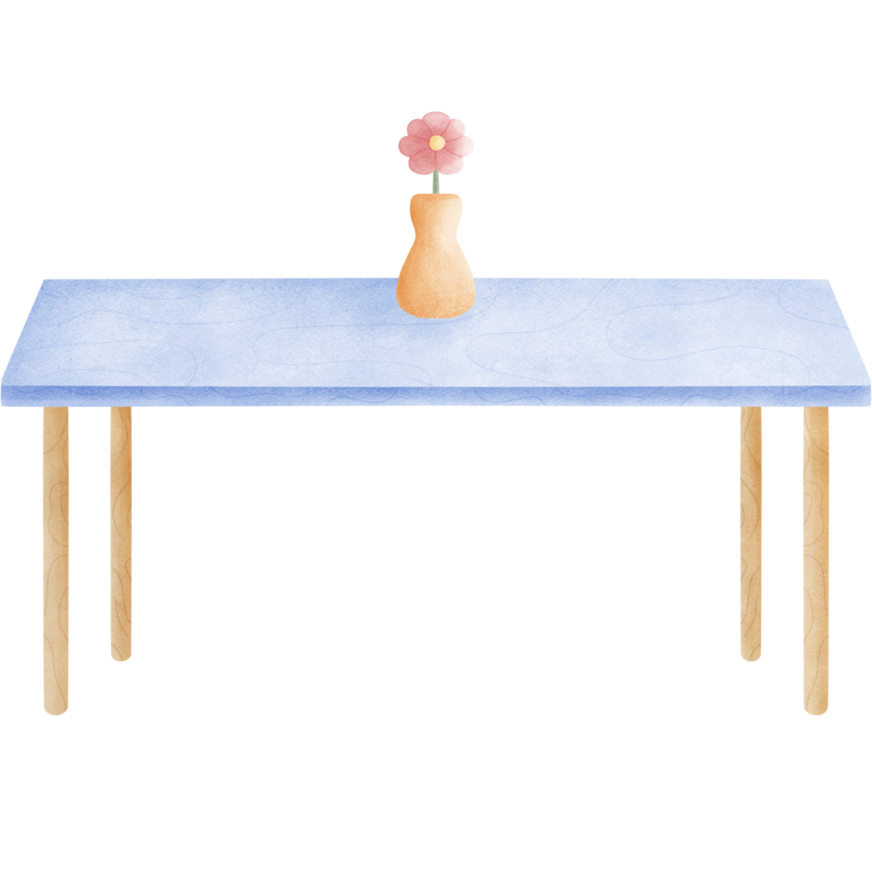 Blue wooden long table png