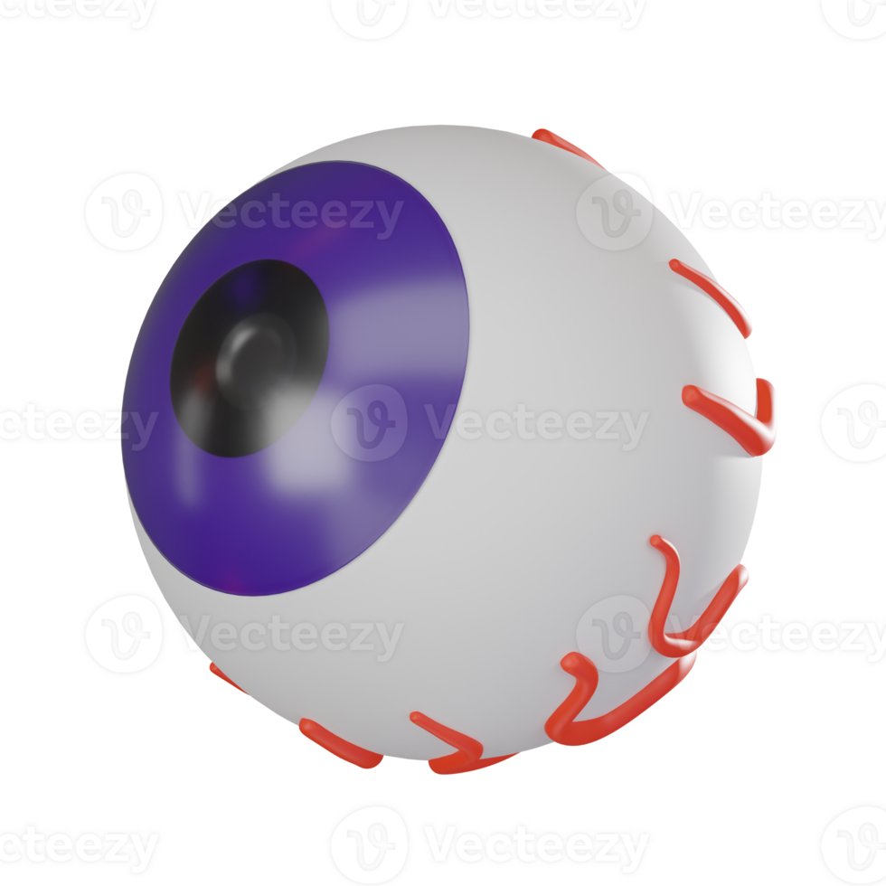 Eye Ball Halloween 3D Illustration, Scary Horror Icon for Parties png
