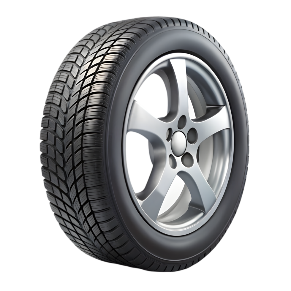 Detailed 3D Tire Icon on Transparent Background for Automotive Design Projects png