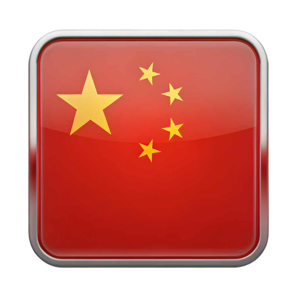Realistic 3D China Flag Icon for Graphic Design Projects png