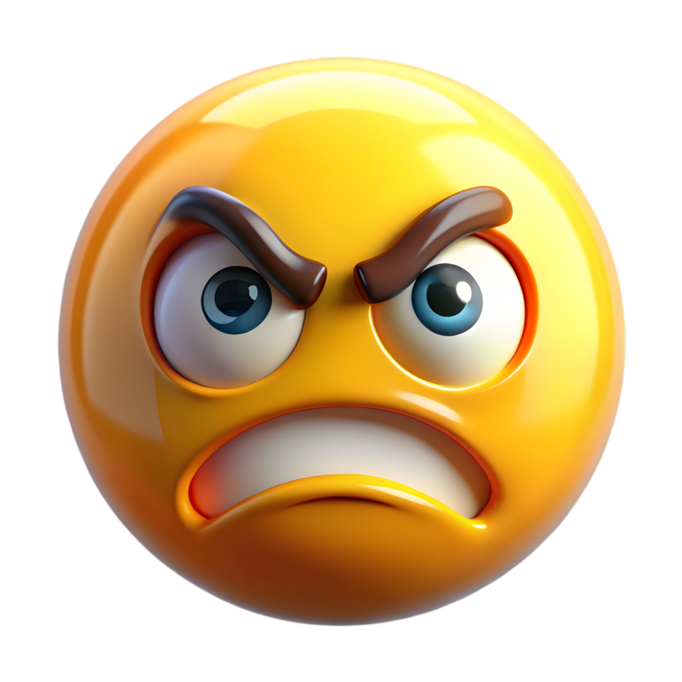 3D Angry Emoji Icon for Social Media and Messaging Apps png