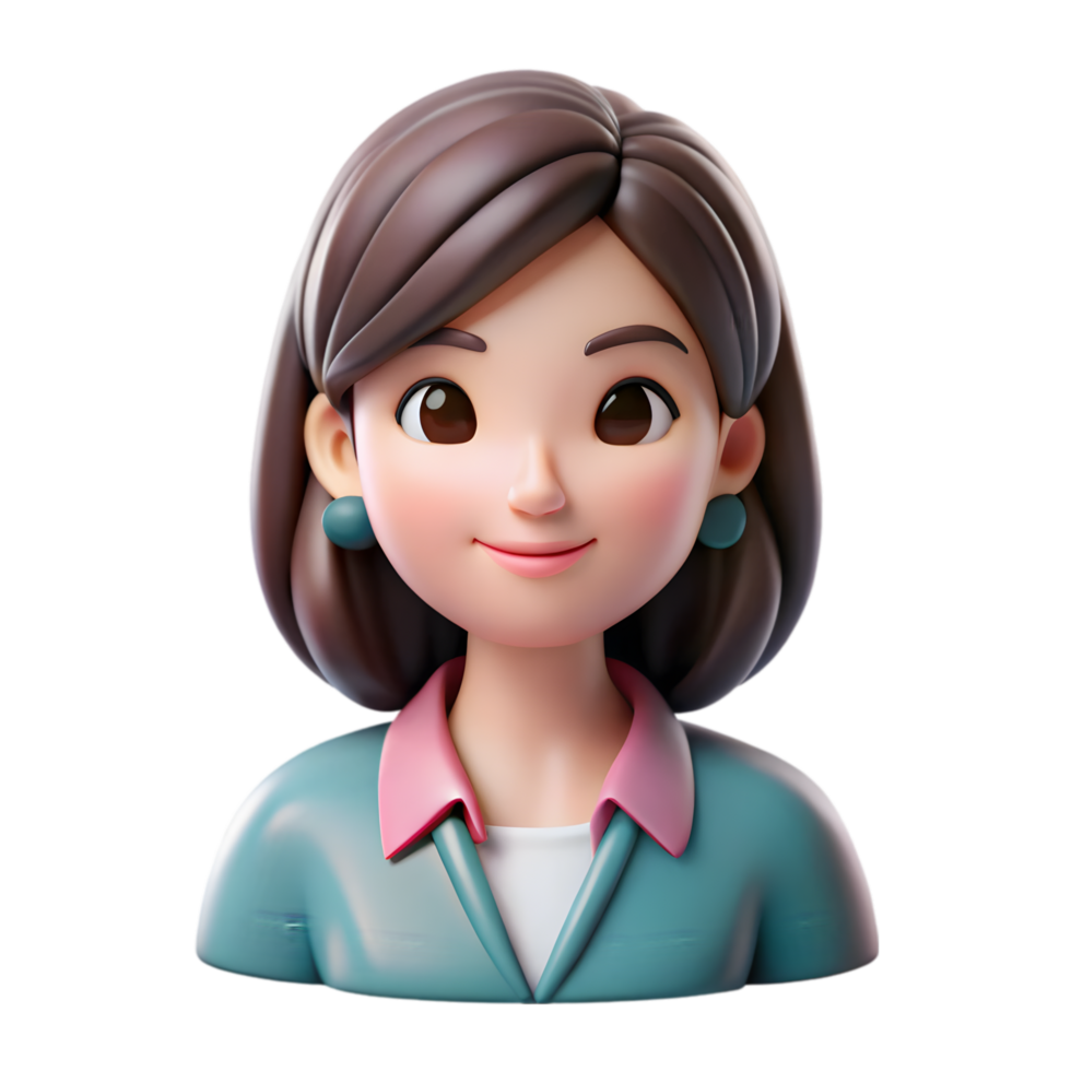 Modern 3D Woman Icon Illustration for Diversity and Technology Concepts png