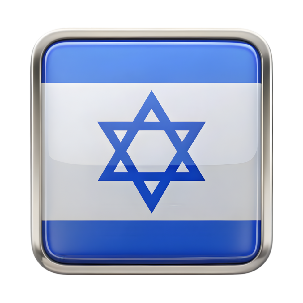 Israel flag icon on transparent background png
