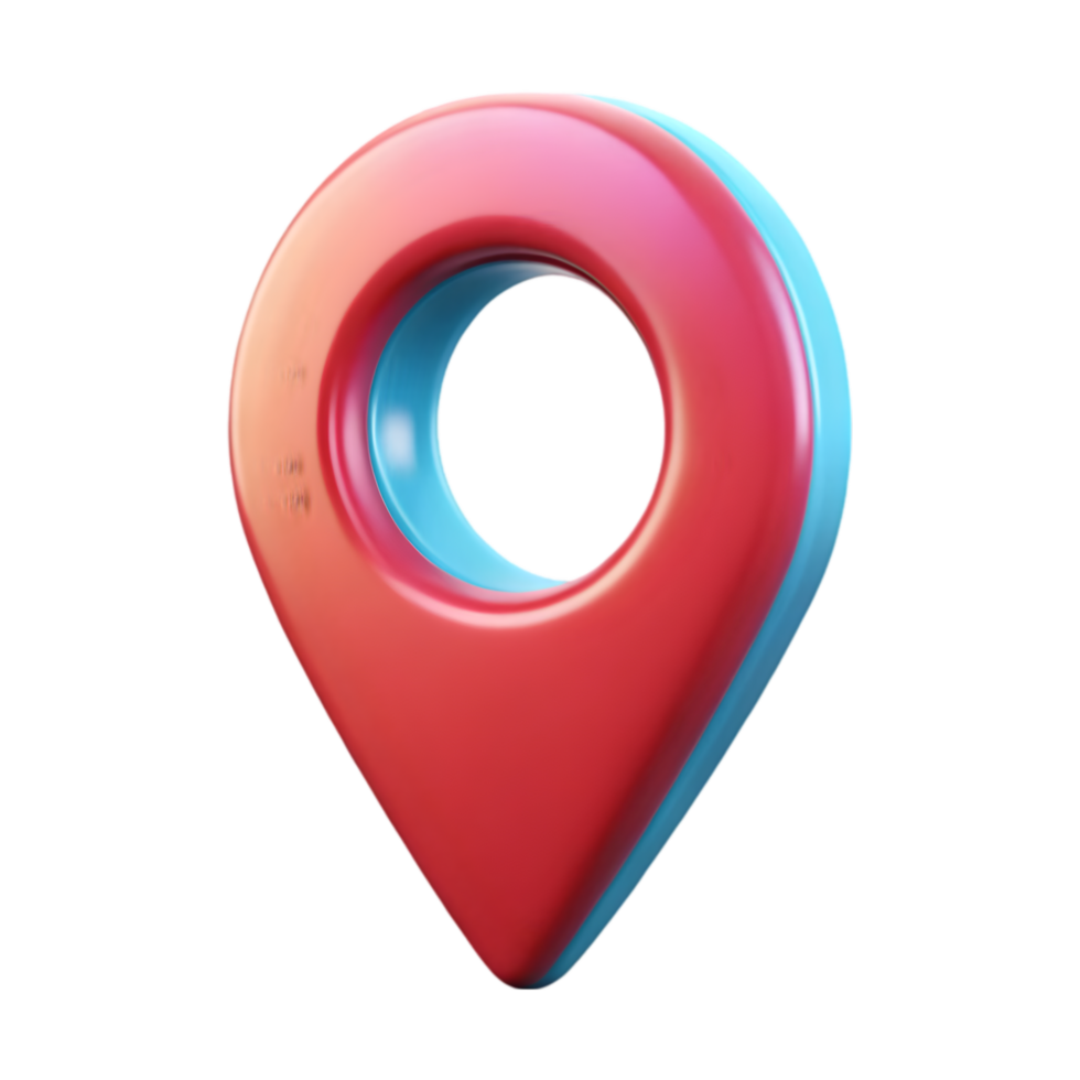 3D Location Icon on Transparent Background for Visual Projects png